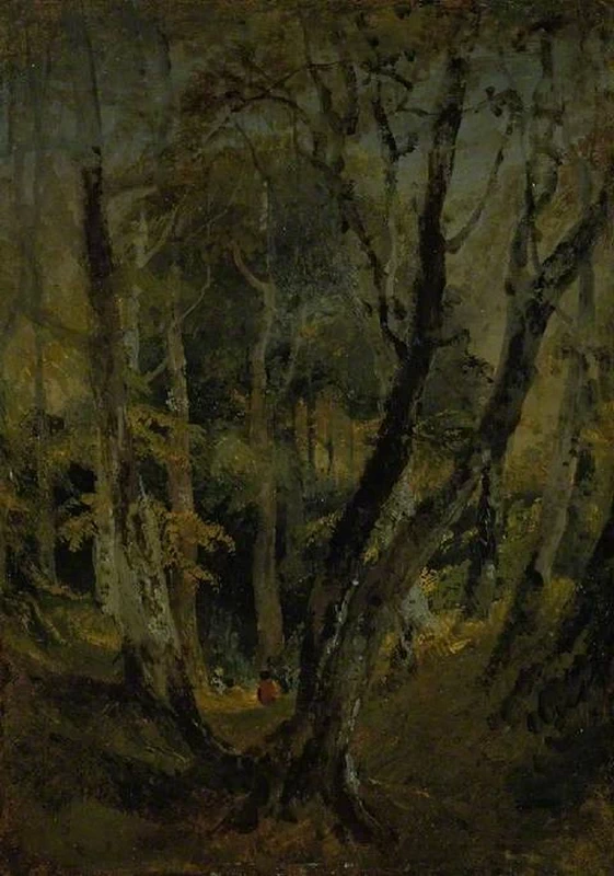 Un bosco di faggi con zingari seduti in lontananza - Fitzwilliam Museum